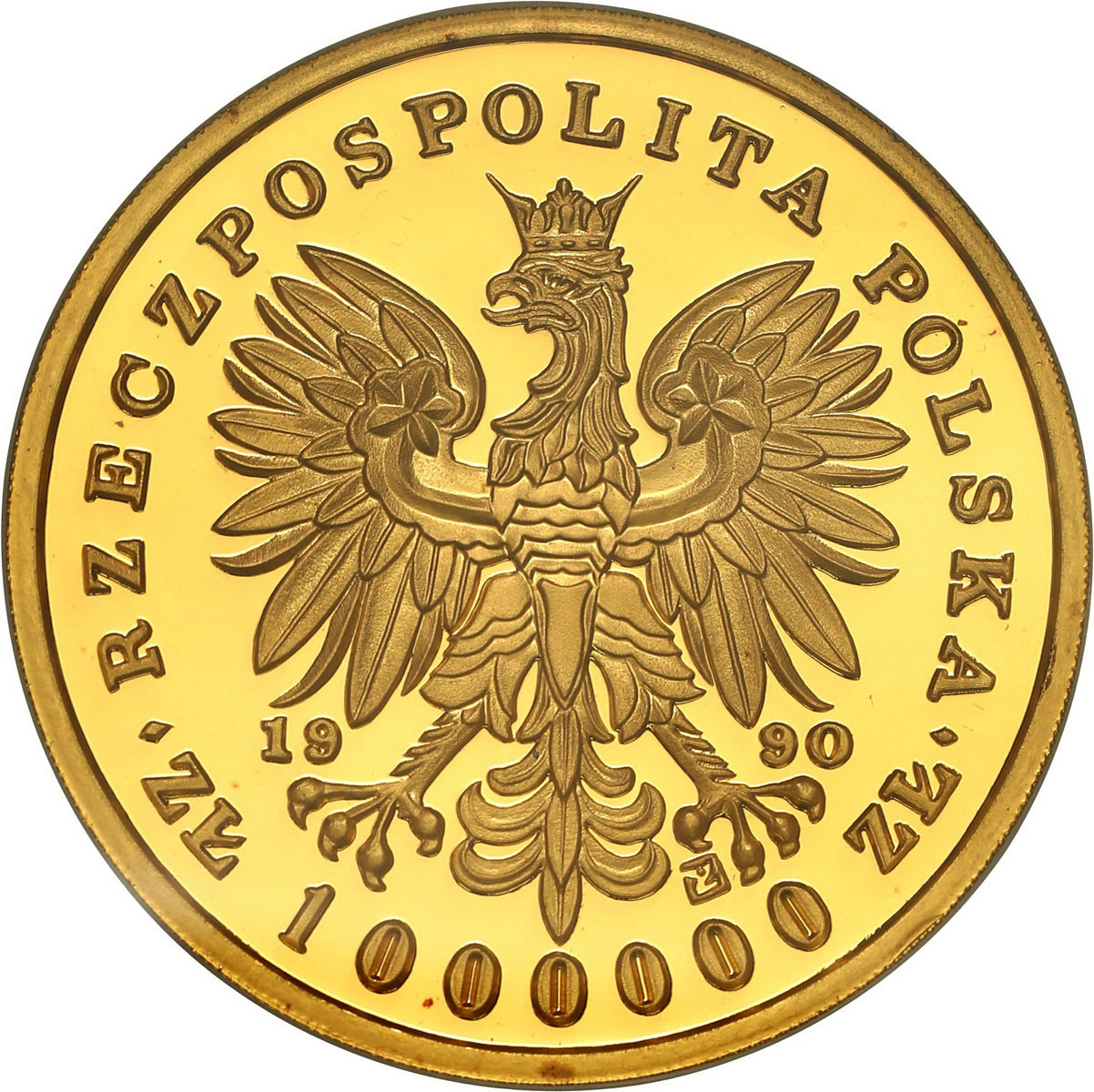 TRYPTYK Złoto 1.000.000 złotych 1990 Tadeusz Kościuszko NGC PF67 ULTRA CAMEO (MAX) - NAKŁAD 1 SZTUKA! 12 Uncji Złota